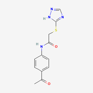 molecular formula C12H12N4O2S B5648921 N~1~-(4-ACETYLPHENYL)-2-(4H-1,2,4-TRIAZOL-3-YLSULFANYL)ACETAMIDE 