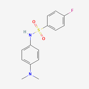molecular formula C14H15FN2O2S B5648940 N-[4-(DIMETHYLAMINO)PHENYL]-4-FLUOROBENZENE-1-SULFONAMIDE 