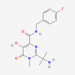 B564913 2-(1-Amino-1-methylethyl)-N-(4-fluorobenzyl)-5-hydroxy-1-methyl-6-oxo-1,6-dihydropyrimidine-4-carboxamide CAS No. 518048-03-8