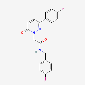molecular formula C19H15F2N3O2 B5649169 N-(4-fluorobenzyl)-2-(3-(4-fluorophenyl)-6-oxopyridazin-1(6H)-yl)acetamide 