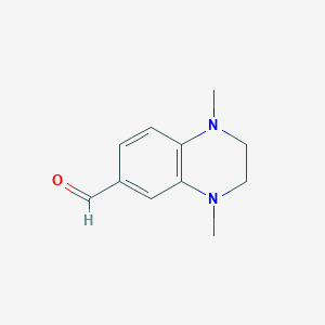 molecular formula C11H14N2O B056493 1,4-Dimethyl-1,2,3,4-tetrahydroquinoxaline-6-carbaldehyde CAS No. 124293-43-2