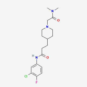molecular formula C18H25ClFN3O2 B5649383 N-(3-chloro-4-fluorophenyl)-3-{1-[2-(dimethylamino)-2-oxoethyl]piperidin-4-yl}propanamide 