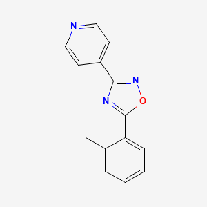 molecular formula C14H11N3O B5649515 Pyridine, 4-[5-(2-methylphenyl)-1,2,4-oxadiazol-3-yl]- CAS No. 88059-55-6