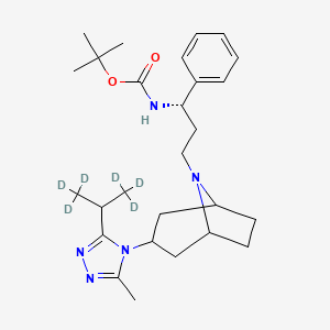molecular formula C27H41N5O2 B564952 N-Boc-(1S)-3-[3-(3-(isopropyl-d6)-5-methyl-4H-1,2,4-triazol-4-yl)-exo-8-azabicyclo[3.2.1]oct-8-yl]-1-phenyl-1-propanamine CAS No. 1217525-03-5