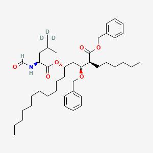 molecular formula C43H67NO6 B564961 Benzyl (2S,3S,5S)-2-Hexyl-3-benzyloxy-5-[[(S)-2-(formylamino)-4-(methyl-d3)-pentanoyl]oxy]hexadecanoate CAS No. 1356931-00-4