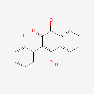 molecular formula C16H9FO3 B5649643 2-(2-Fluorophenyl)-3-hydroxynaphthalene-1,4-dione 