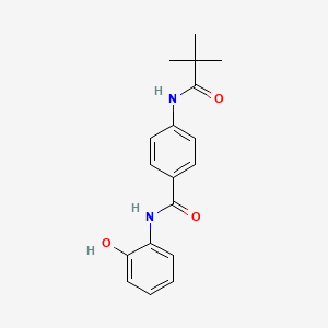 molecular formula C18H20N2O3 B5649690 4-(2,2-dimethylpropanoylamino)-N-(2-hydroxyphenyl)benzamide 