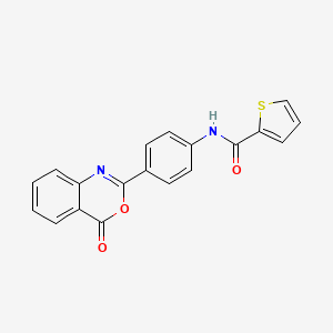 molecular formula C19H12N2O3S B5649736 N-[4-(4-oxo-4H-3,1-benzoxazin-2-yl)phenyl]thiophene-2-carboxamide 