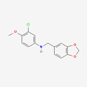 molecular formula C15H14ClNO3 B5649752 N-[(2H-1,3-BENZODIOXOL-5-YL)METHYL]-3-CHLORO-4-METHOXYANILINE 