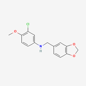 (1,3-benzodioxol-5-ylmethyl)(3-chloro-4-methoxyphenyl)amine