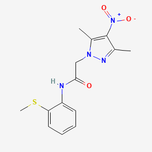 2-(3,5-dimethyl-4-nitro-1H-pyrazol-1-yl)-N-[2-(methylthio)phenyl]acetamide