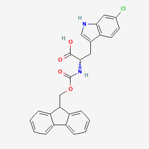 molecular formula C26H21ClN2O4 B564988 (S)-2-((((9H-Fluoren-9-yl)methoxy)carbonyl)amino)-3-(6-chloro-1H-indol-3-yl)propanoic acid CAS No. 908847-42-7