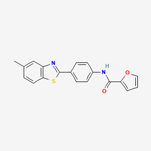 molecular formula C19H14N2O2S B5649898 N-[4-(5-methyl-1,3-benzothiazol-2-yl)phenyl]furan-2-carboxamide 