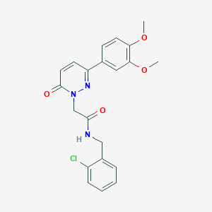 molecular formula C21H20ClN3O4 B5649966 N-(2-chlorobenzyl)-2-(3-(3,4-dimethoxyphenyl)-6-oxopyridazin-1(6H)-yl)acetamide 
