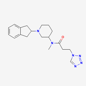 molecular formula C19H26N6O B5650056 N-[1-(2,3-dihydro-1H-inden-2-yl)piperidin-3-yl]-N-methyl-3-(tetrazol-1-yl)propanamide 