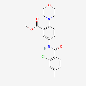 molecular formula C20H21ClN2O4 B5650157 METHYL 5-(2-CHLORO-4-METHYLBENZAMIDO)-2-(MORPHOLIN-4-YL)BENZOATE 