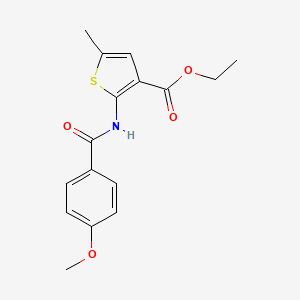 molecular formula C16H17NO4S B5650557 ETHYL 2-(4-METHOXYBENZAMIDO)-5-METHYLTHIOPHENE-3-CARBOXYLATE 