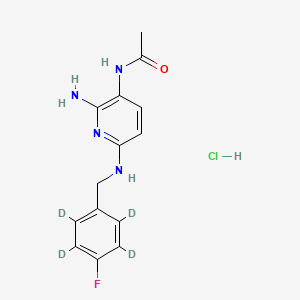 molecular formula C14H16ClFN4O B565062 N-[2-amino-6-[(2,3,5,6-tetradeuterio-4-fluorophenyl)methylamino]pyridin-3-yl]acetamide;hydrochloride CAS No. 1216989-17-1