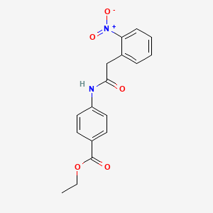 molecular formula C17H16N2O5 B5650661 ETHYL 4-{[2-(2-NITROPHENYL)ACETYL]AMINO}BENZOATE 