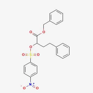 molecular formula C23H21NO7S B565071 rac Benzyl 2-Nitrobenzenesulfonyloxy-4-phenylbutyrate CAS No. 1159977-05-5