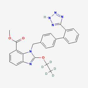 molecular formula C25H22N6O3 B565073 Candesartan-d5 Methyl Ester CAS No. 1216502-48-5