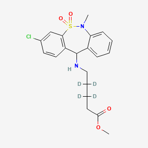 molecular formula C20H23ClN2O4S B565085 Tianeptine Metabolite MC5-d4 Methyl Ester CAS No. 1216799-00-6
