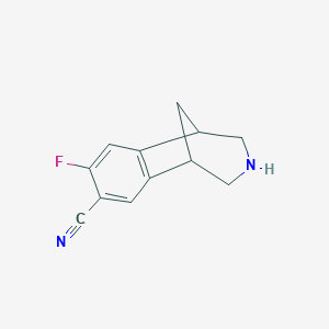 molecular formula C12H11FN2 B056509 8-Fluoro-2,3,4,5-tetrahydro-1,5-methano-1H-3-benzazepine-7-carbonitrile CAS No. 328056-66-2