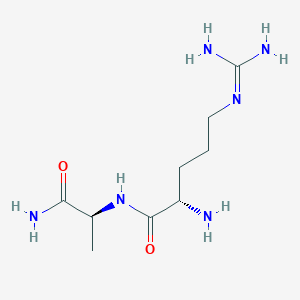molecular formula C9H20N6O2 B056511 (2S)-2-amino-N-[(2S)-1-amino-1-oxopropan-2-yl]-5-(diaminomethylideneamino)pentanamide CAS No. 121185-76-0