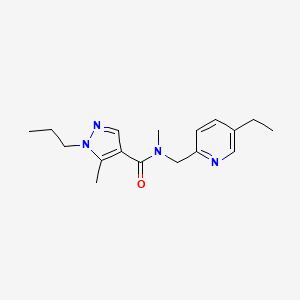molecular formula C17H24N4O B5651162 N-[(5-ethyl-2-pyridinyl)methyl]-N,5-dimethyl-1-propyl-1H-pyrazole-4-carboxamide 