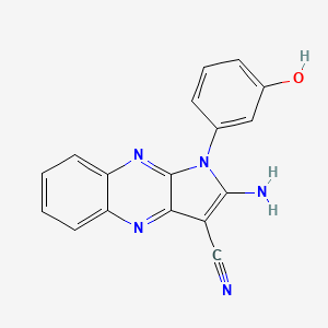 molecular formula C17H11N5O B5651241 2-amino-1-(3-hydroxyphenyl)pyrrolo[3,2-b]quinoxaline-3-carbonitrile 