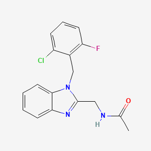 molecular formula C17H15ClFN3O B5651248 N-{[1-(2-chloro-6-fluorobenzyl)-1H-benzimidazol-2-yl]methyl}acetamide 
