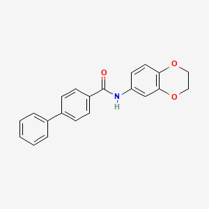 molecular formula C21H17NO3 B5651259 N-(2,3-dihydro-1,4-benzodioxin-6-yl)biphenyl-4-carboxamide 