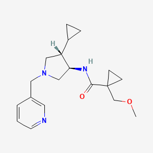 molecular formula C19H27N3O2 B5651278 N-[(3R,4S)-4-cyclopropyl-1-(pyridin-3-ylmethyl)pyrrolidin-3-yl]-1-(methoxymethyl)cyclopropane-1-carboxamide 
