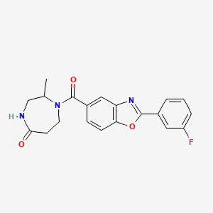 molecular formula C20H18FN3O3 B5651344 1-{[2-(3-fluorophenyl)-1,3-benzoxazol-5-yl]carbonyl}-2-methyl-1,4-diazepan-5-one 