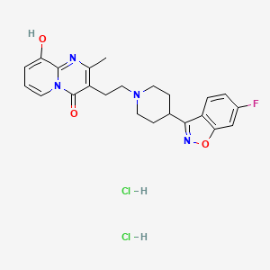 molecular formula C23H25Cl2FN4O3 B565163 6,7,8,9 Dehydro Paliperidone Hydrochloride CAS No. 170359-61-2