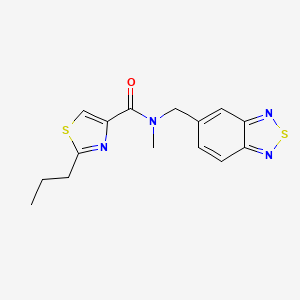 molecular formula C15H16N4OS2 B5651660 N-(2,1,3-benzothiadiazol-5-ylmethyl)-N-methyl-2-propyl-1,3-thiazole-4-carboxamide 