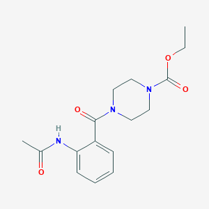 molecular formula C16H21N3O4 B5651788 ETHYL 4-[2-(ACETYLAMINO)BENZOYL]TETRAHYDRO-1(2H)-PYRAZINECARBOXYLATE 