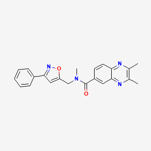 molecular formula C22H20N4O2 B5651870 N,2,3-trimethyl-N-[(3-phenyl-5-isoxazolyl)methyl]-6-quinoxalinecarboxamide 