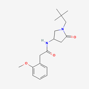 molecular formula C18H26N2O3 B5651942 N-[1-(2,2-dimethylpropyl)-5-oxopyrrolidin-3-yl]-2-(2-methoxyphenyl)acetamide 