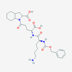 molecular formula C28H40N4O8 B056520 1-(N(2)-Benzyloxycarbonyllysyl-gamma-glutamyl)octahydro-1H-indole-2-carboxylic acid CAS No. 116587-09-8