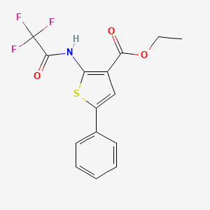 molecular formula C15H12F3NO3S B5652055 Ethyl 5-phenyl-2-[(trifluoroacetyl)amino]thiophene-3-carboxylate 