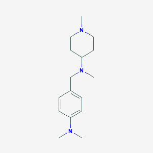 molecular formula C16H27N3 B5652067 N-[[4-(dimethylamino)phenyl]methyl]-N,1-dimethylpiperidin-4-amine 