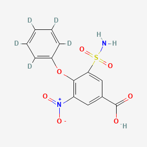 molecular formula C13H10N2O7S B565207 3-Nitro-4-phenoxy-5-sulfamoylbenzoic Acid-d5 CAS No. 1072125-53-1