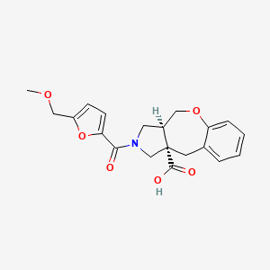 molecular formula C20H21NO6 B5652120 (3aS,10aS)-2-[5-(methoxymethyl)furan-2-carbonyl]-3,3a,4,10-tetrahydro-1H-[1]benzoxepino[3,4-c]pyrrole-10a-carboxylic acid 