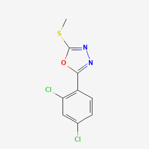 molecular formula C9H6Cl2N2OS B5652205 2-(2,4-Dichlorophenyl)-5-(methylsulfanyl)-1,3,4-oxadiazole 