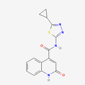molecular formula C15H12N4O2S B5652372 N-(5-cyclopropyl-1,3,4-thiadiazol-2-yl)-2-hydroxyquinoline-4-carboxamide 