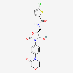 molecular formula C19H18ClN3O6S B565255 5-Chloro-N-[[(5S)-4-hydroxy-2-oxo-3-[4-(3-oxomorpholin-4-yl)phenyl]-1,3-oxazolidin-5-yl]methyl]thiophene-2-carboxamide CAS No. 1161719-51-2