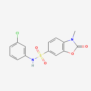 molecular formula C14H11ClN2O4S B5652872 N-(3-chlorophenyl)-3-methyl-2-oxo-2,3-dihydro-1,3-benzoxazole-6-sulfonamide 