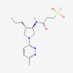 molecular formula C16H26N4O3S B5652874 N-[(3R,4S)-1-(6-methylpyridazin-3-yl)-4-propylpyrrolidin-3-yl]-3-methylsulfonylpropanamide 