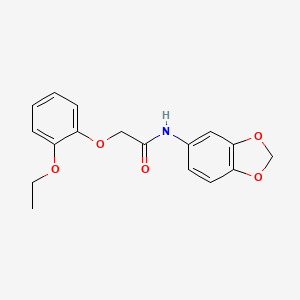 molecular formula C17H17NO5 B5652900 N-(2H-1,3-benzodioxol-5-yl)-2-(2-ethoxyphenoxy)acetamide 